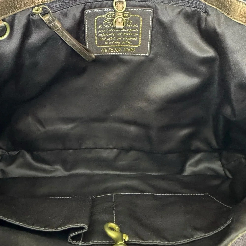 Y2K Coach 11099‎ Legacy Signature Stripe Brown Jacquard Large Tote With Dust bag